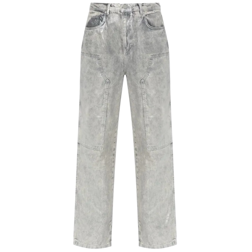 AllSaints Mia Carpenter Jeans in Coated Silver Size 29‎